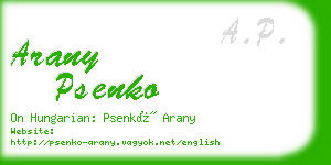 arany psenko business card
